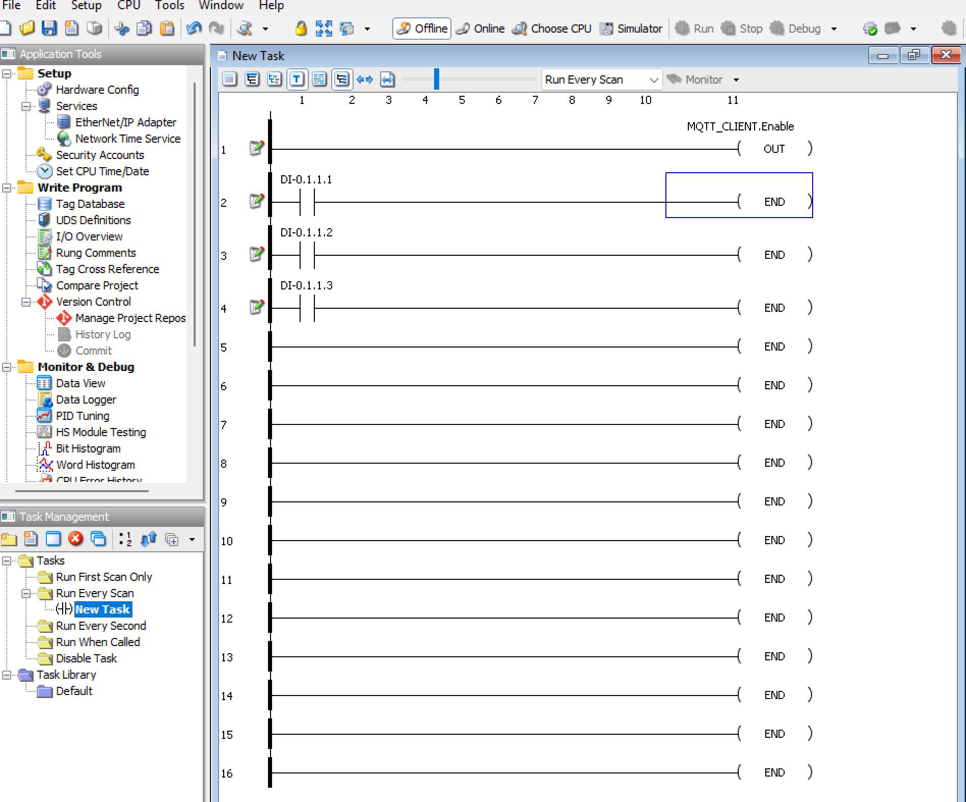 Digital inputs mapped to payloads