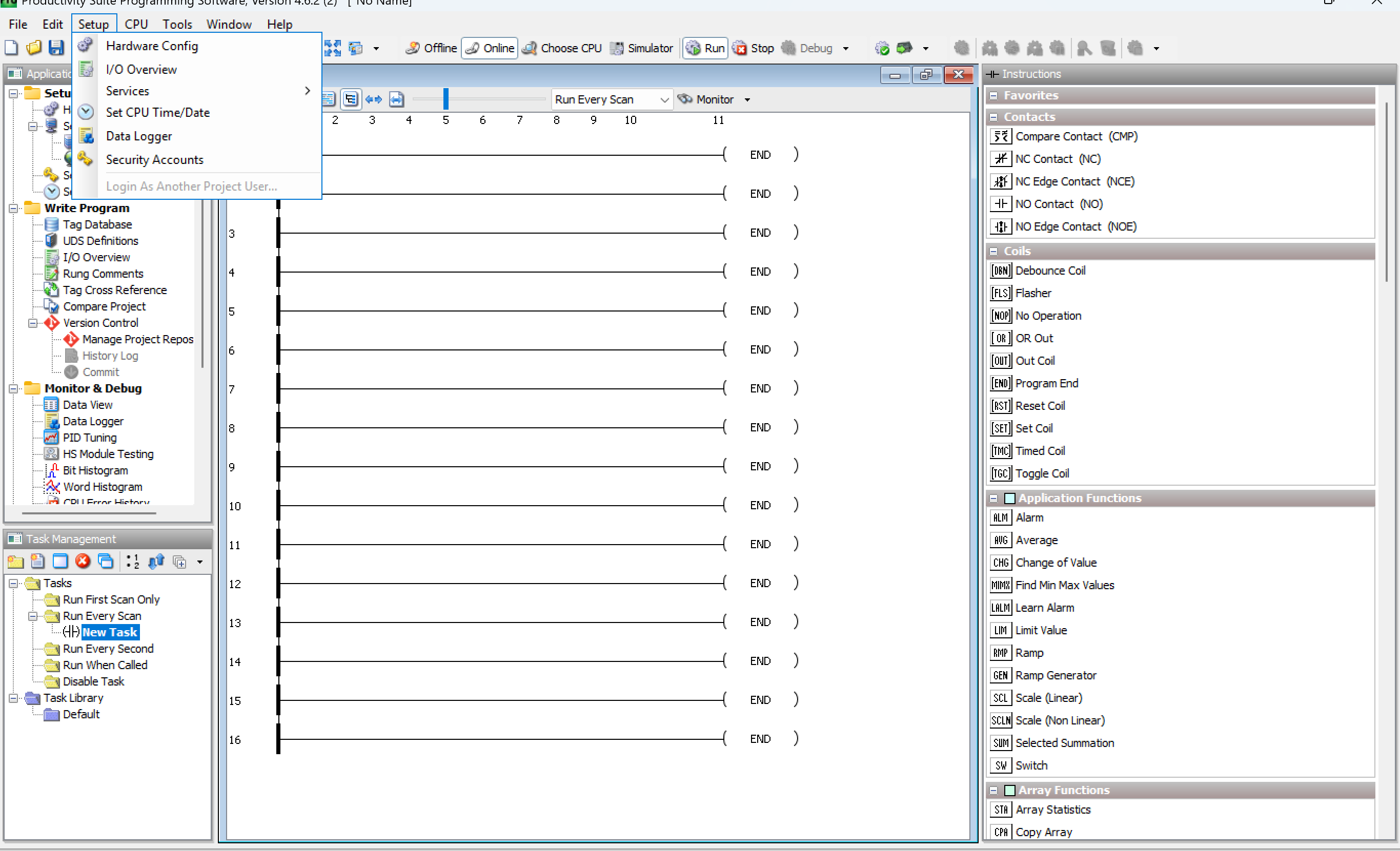Setup menu path