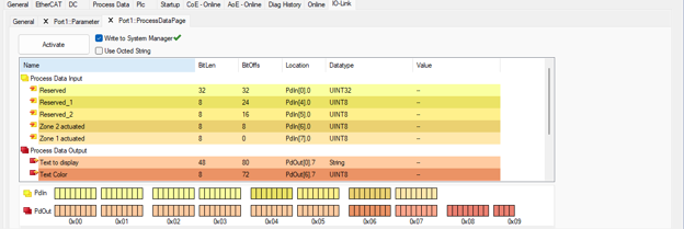 Process Data page with Write to System Manager enabled